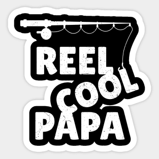 Mens Fishing Reel Cool Papa Father's Day Sticker